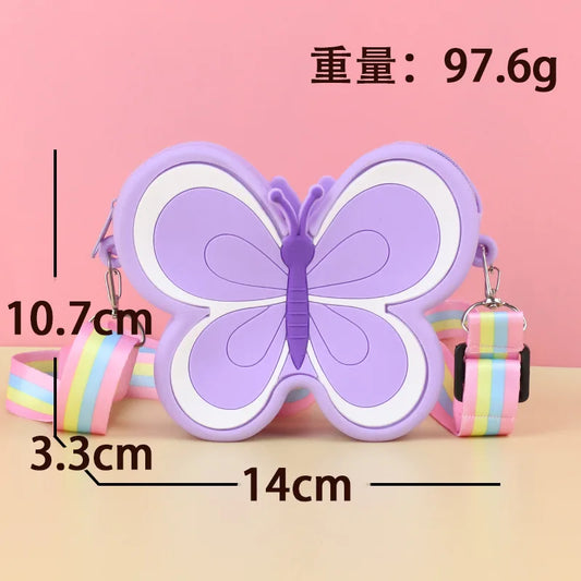 Cute Silicone Butterfly Kids Crossbody Bag