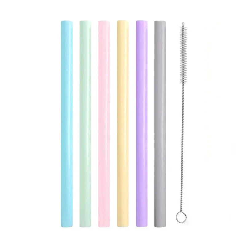 Silicone Replacement Straws with Brush