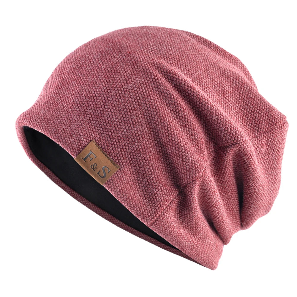 Unisex Cotton Knit Casual Beanie Hat