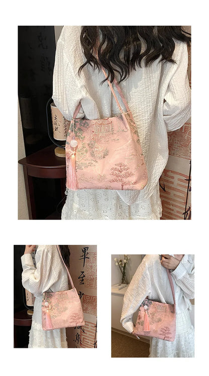 Silk Jacquard Shoulder Bag