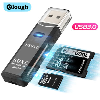 elough 2-in-1 USB SD & TF Card Reader