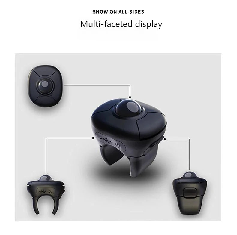 Wireless Finger Ring Trackball Mouse with Bluetooth & 2.4GHz