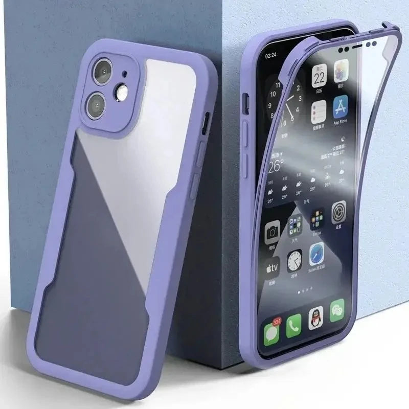 Full Coverage Anti-Scratch Bumper Case for iPhone 12–17 Series