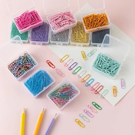 Colourful Metal Paper Clips for Document Organisation