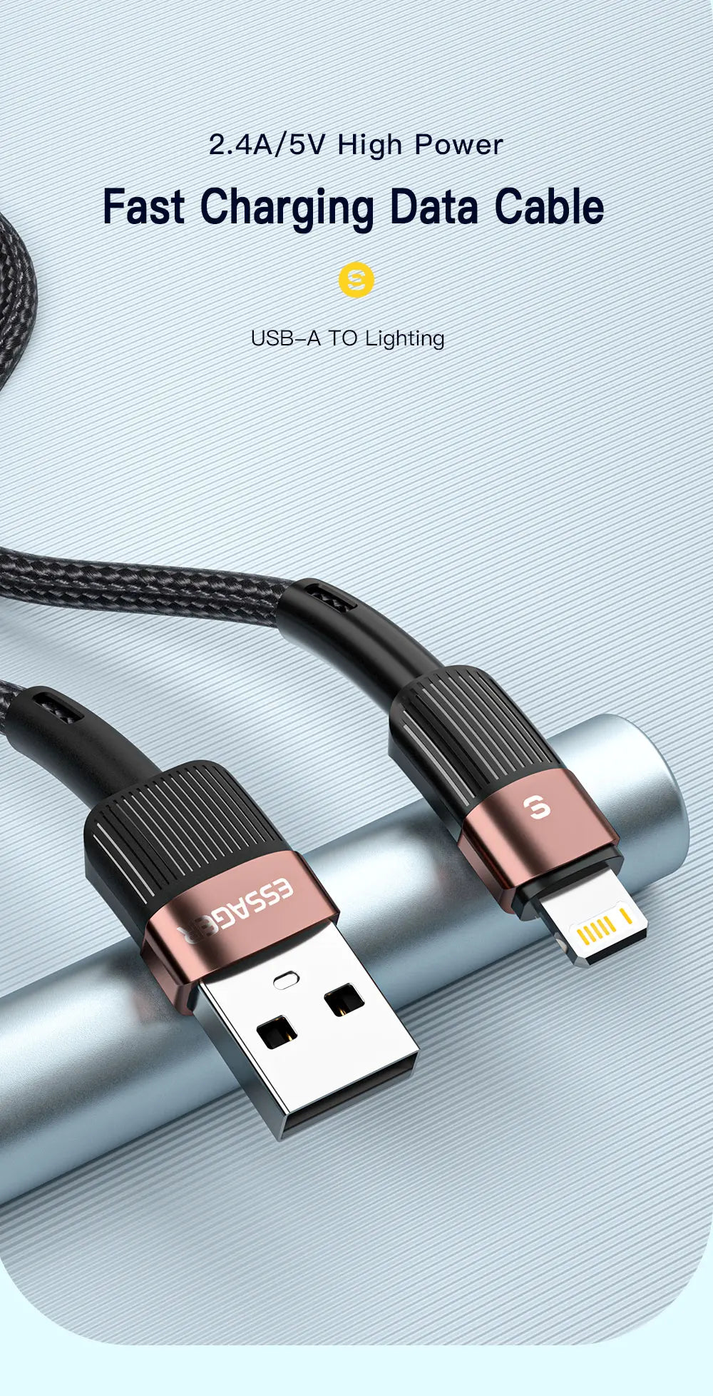 Essager USB-A to Lightning Fast Charging Cable