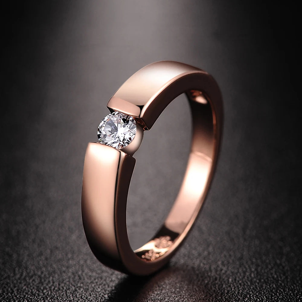 ZHOUYANG 4.5mm Cubic Zirconia Wedding Ring