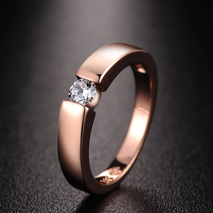 ZHOUYANG 4.5mm Cubic Zirconia Wedding Ring