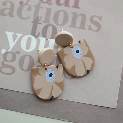Flower Abstract Art Deco Pattern Earrings