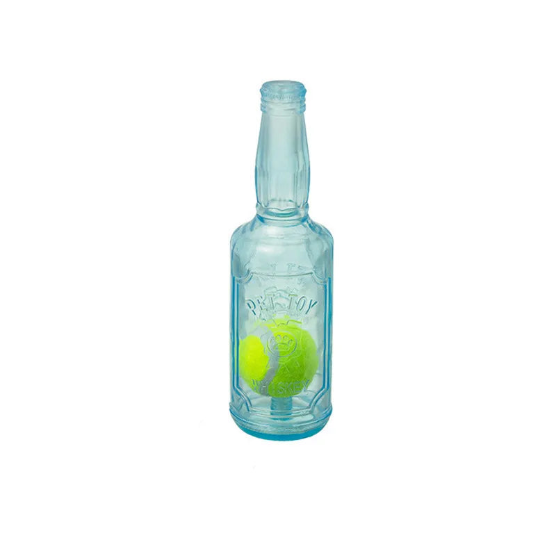 Dog TPR Beer Bottle Chew Toy with Tennis Ball