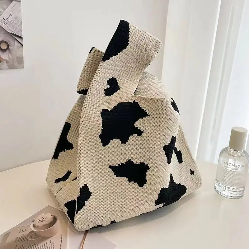 Handmade Knitted Knot Wrist Tote Bag