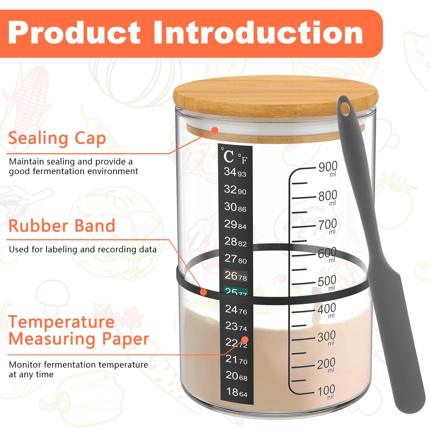 Sourdough Starter Jar Kit with Fermentation Accessories