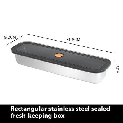 Stainless Steel Refrigerator Storage Tray with Lid