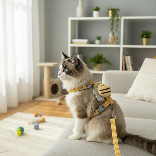 Escape-Proof Adjustable Cat Harness & Lead Set