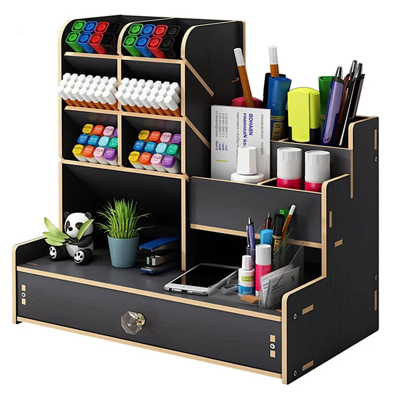 Wooden Desktop Storage Organizer