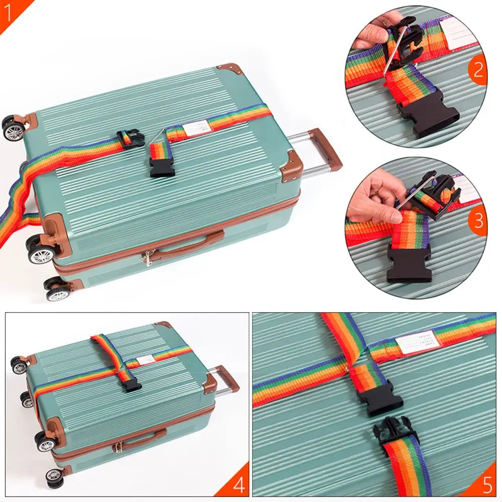 Adjustable Rainbow Luggage Strap