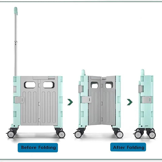 Foldable Camping Trolley Storage Box with Wheels