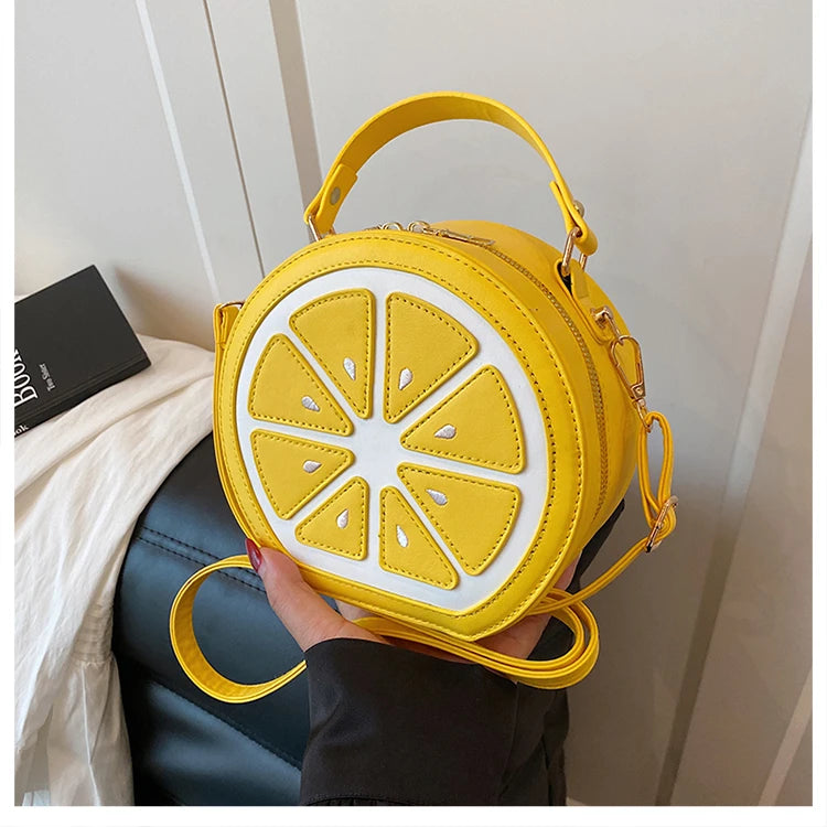 Citrus Slice Round Crossbody Bag