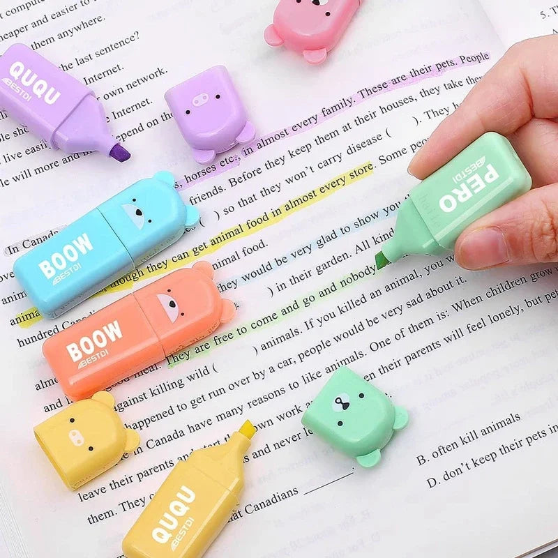 Cute Mini Pastel Highlighter Pen Set