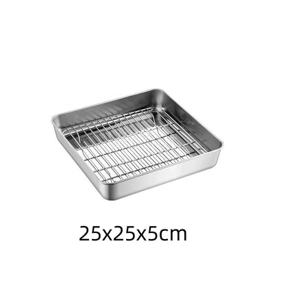 Golden Stainless Steel Food Serving Tray