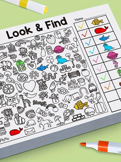 Kids Look & Find Activity Book with Colouring Games