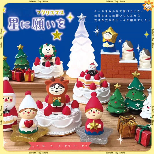 Glowing Christmas Cat Resin Figurine