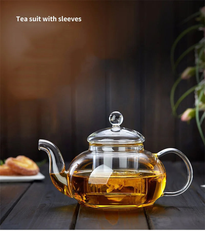 High Borosilicate Glass Teapot with Built-In Filter