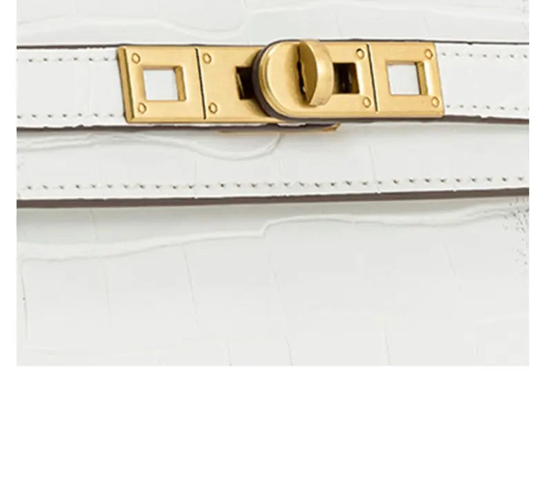 Crocodile Pattern Top Handle Satchel