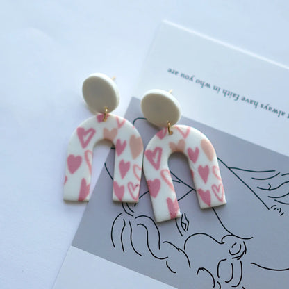 Heart Pattern Long Earrings