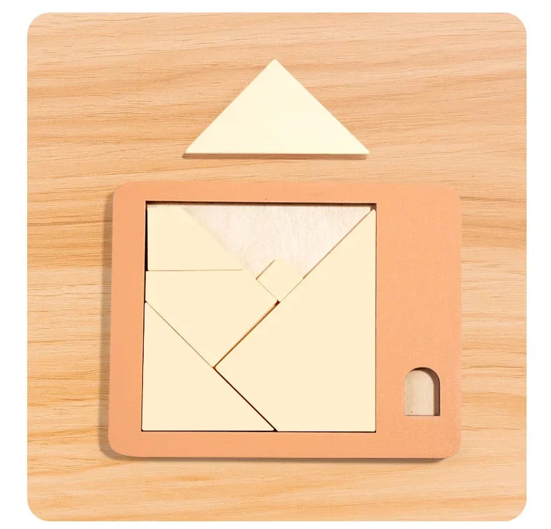 Wooden Geometric Puzzle Board