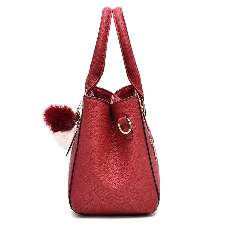 Large Capacity PU Leather Shopper Tote Bag