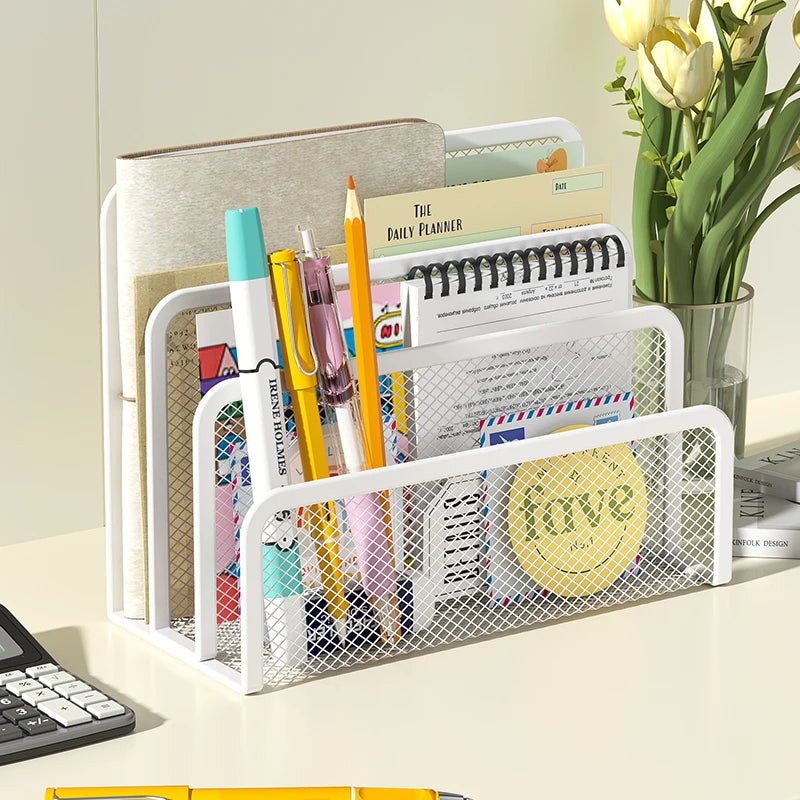 Metal Mesh Desk Mail Organizer File Holder