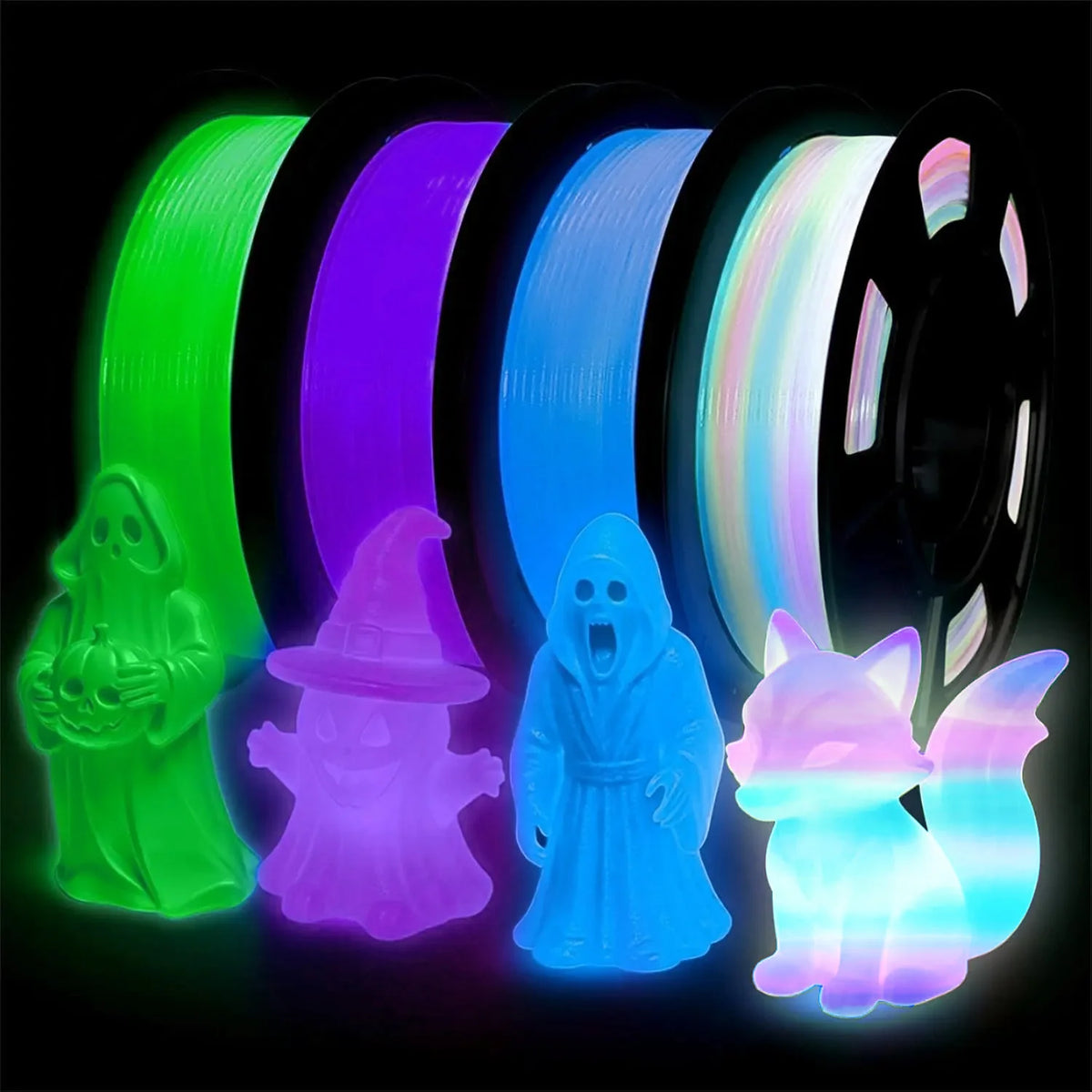 Glow-in-the-Dark PLA 3D Printer Filament Bundle