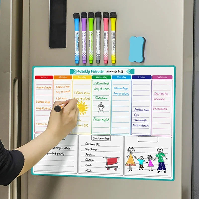 Magnetic Weekly & Monthly Dry Erase Fridge Planner