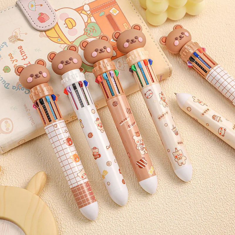 10-Colour Bear Multi-Ink Gel Pen