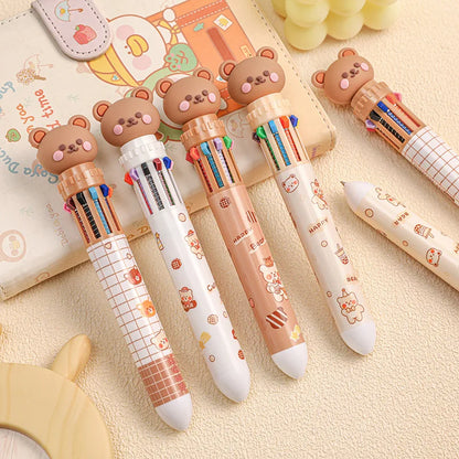 10-Colour Bear Multi-Ink Gel Pen