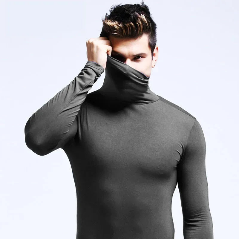 Men’s High-Neck Thermal Long Sleeve Shirt