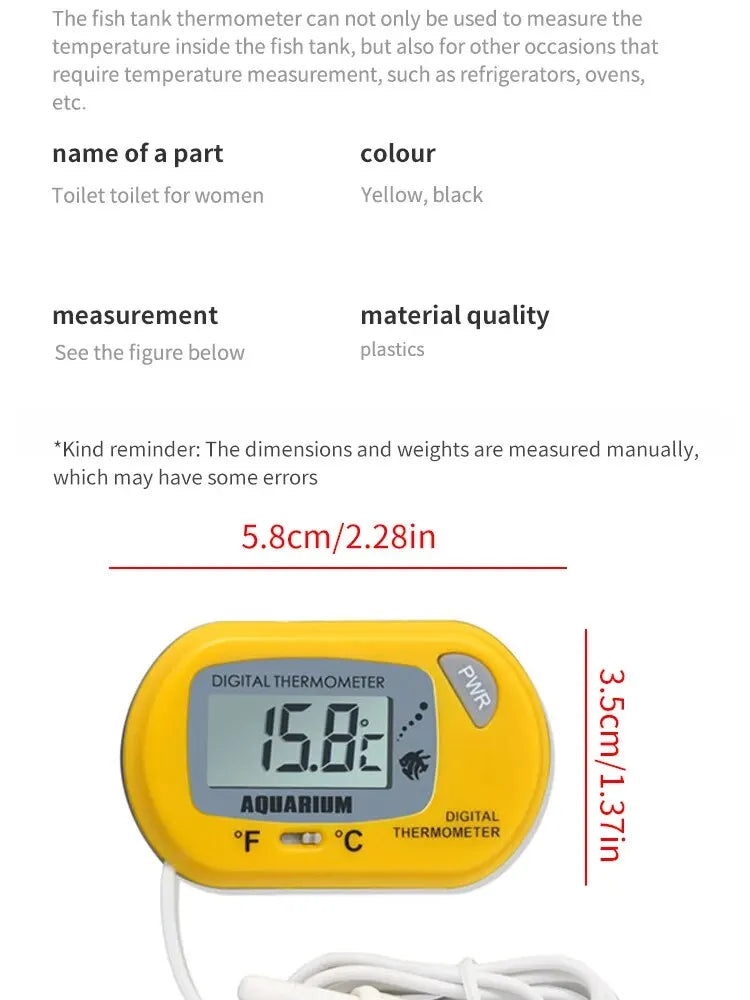 Waterproof LCD Fish Tank & Reptile Habitat Thermometer