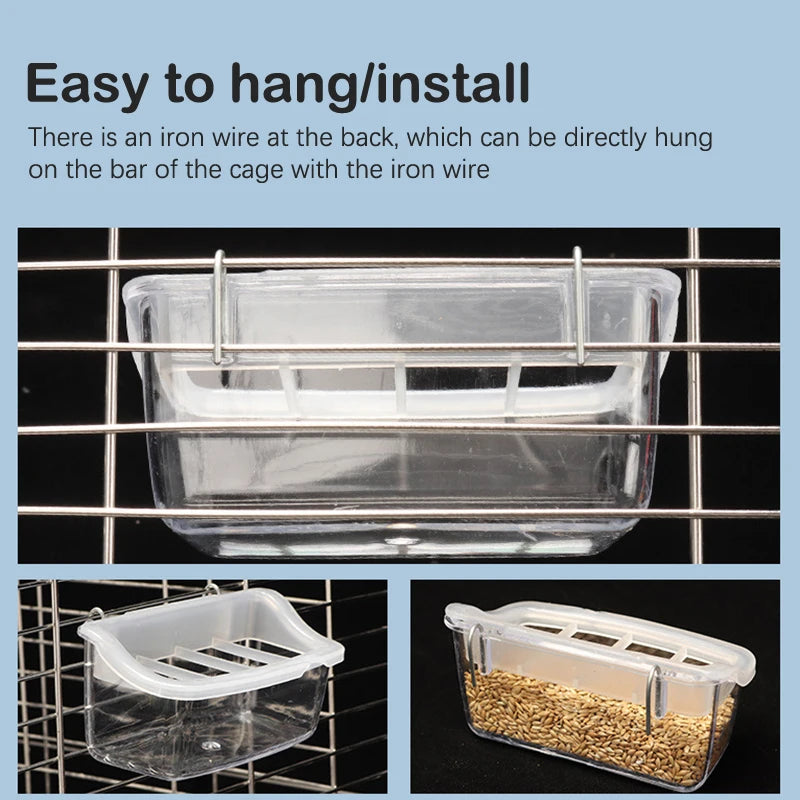 Transparent Spill-Proof Bird Feeder & Water Dispenser