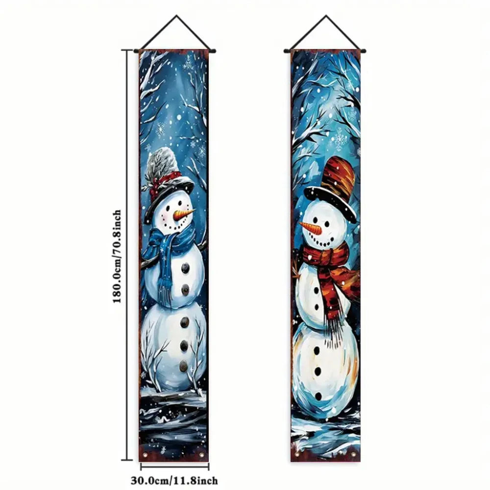 Santa & Snowman Christmas Door Banner