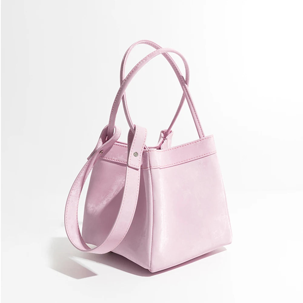 Custom Name Suede Leather Shoulder Bag with Top Handle
