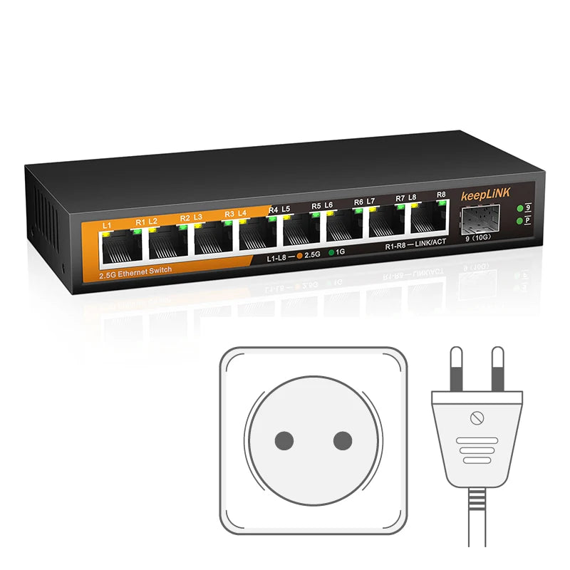 KeepLiNK 9-Port 2.5G Multi-Gigabit Ethernet Switch