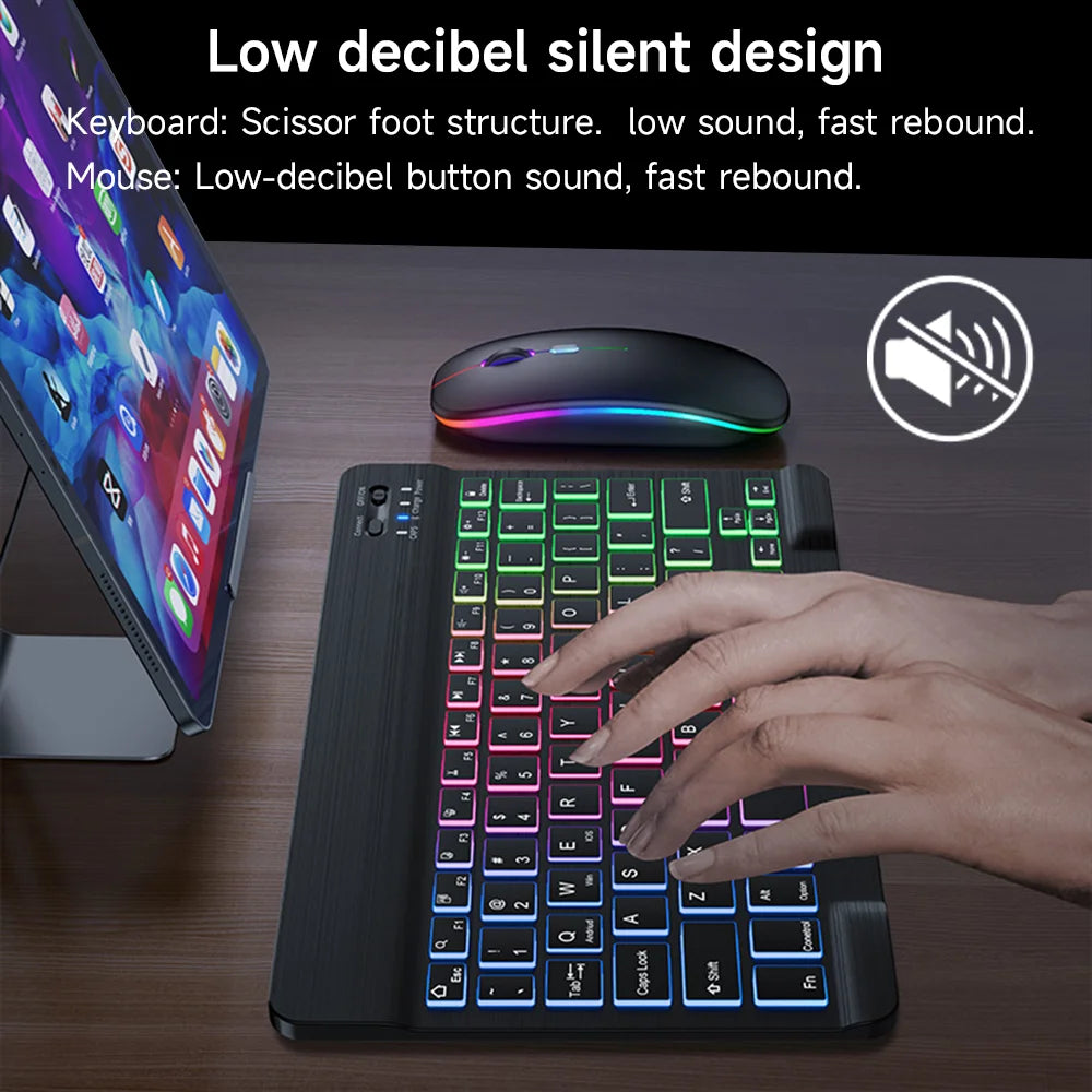Backlit Bluetooth Keyboard & Mouse Set