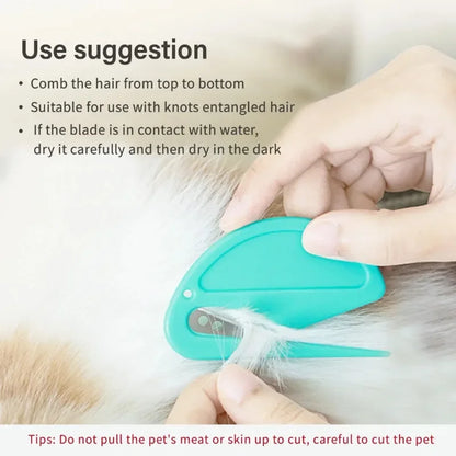 Pet Knot Cutter Comb – Stainless Steel Hair Remover Grooming Tool