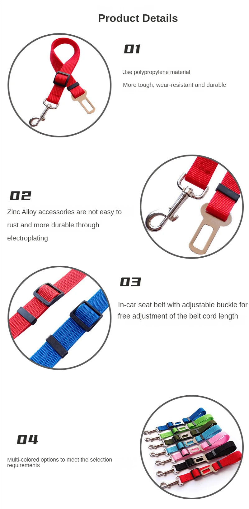 Adjustable Pet Car Safety Belt