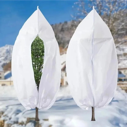 Reusable Winter Plant Protection Cover with Zipper & Drawstring