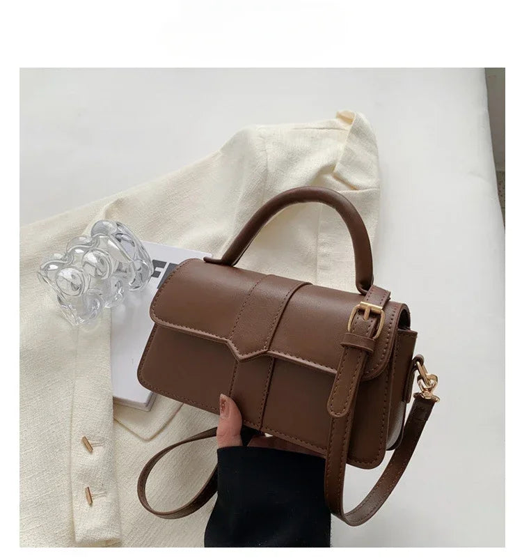 Vintage PU Leather Satchel Shoulder Bag