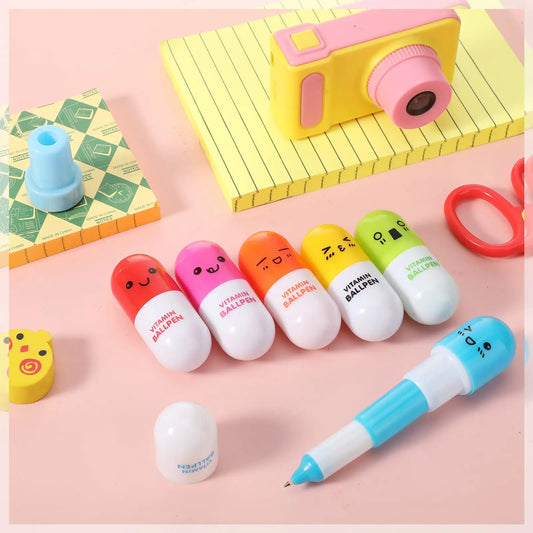 Cute Retractable Capsule Pens for School, Office & Party Favors