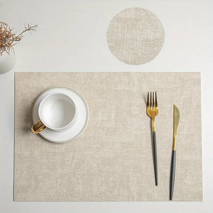 Faux Leather Table Placemats Set