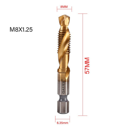 1/2/3/6Pcs Tap Drill Bit Hex Shank Titanium Plated HSS Screw Thread