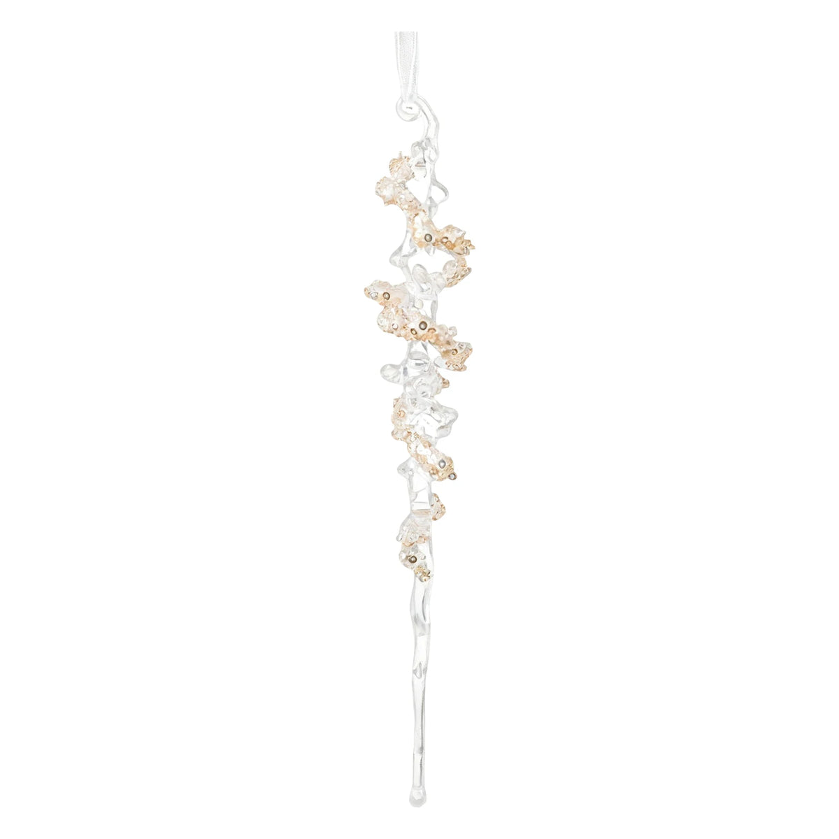 Clear Acrylic Snowflake & Icicle Christmas Ornament
